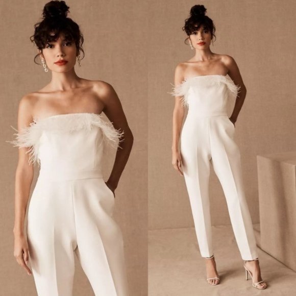 🤍 BHLDNJanie Saylor Bridal JumpsuitSize 4